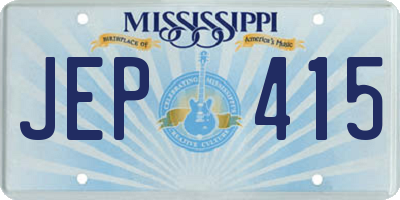 MS license plate JEP415