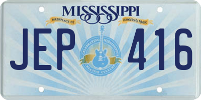 MS license plate JEP416
