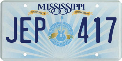 MS license plate JEP417