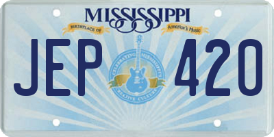 MS license plate JEP420