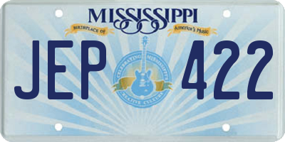 MS license plate JEP422