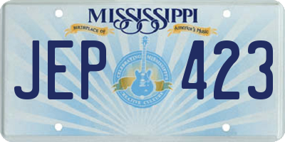 MS license plate JEP423