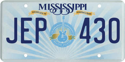 MS license plate JEP430