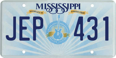 MS license plate JEP431