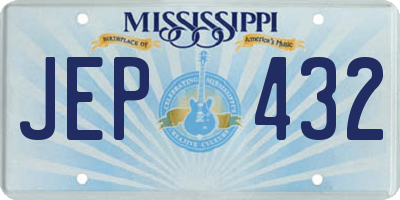 MS license plate JEP432