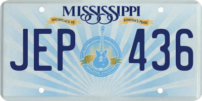 MS license plate JEP436