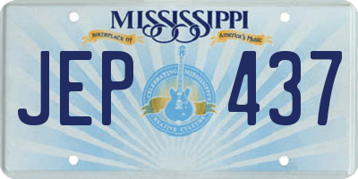 MS license plate JEP437