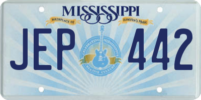 MS license plate JEP442