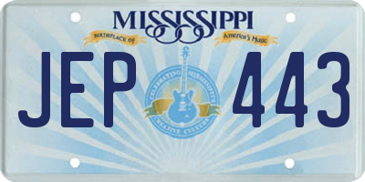 MS license plate JEP443