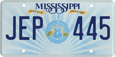 MS license plate JEP445