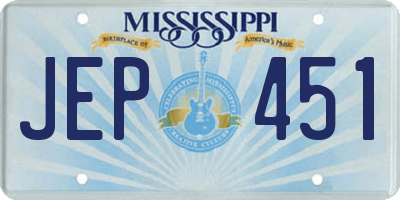 MS license plate JEP451