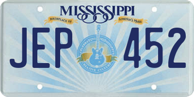 MS license plate JEP452