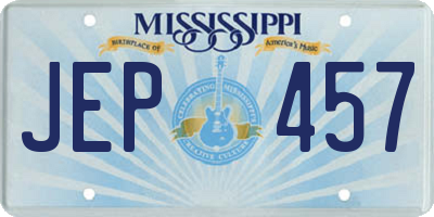 MS license plate JEP457