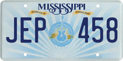 MS license plate JEP458