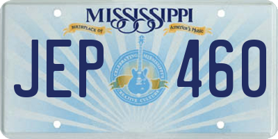 MS license plate JEP460