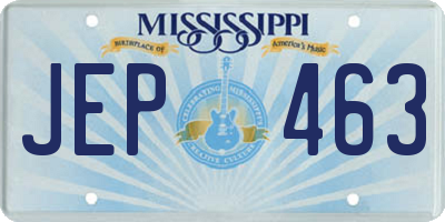 MS license plate JEP463