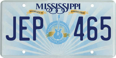 MS license plate JEP465