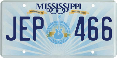 MS license plate JEP466