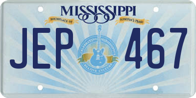 MS license plate JEP467