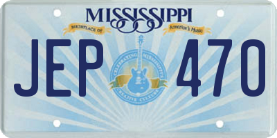 MS license plate JEP470