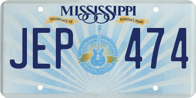MS license plate JEP474