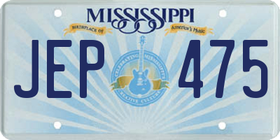MS license plate JEP475