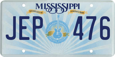 MS license plate JEP476