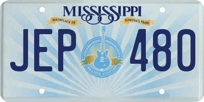 MS license plate JEP480