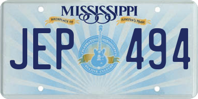 MS license plate JEP494