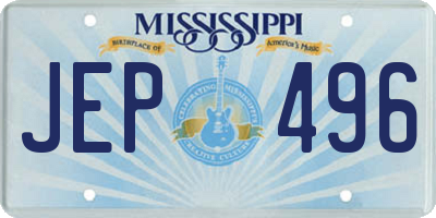 MS license plate JEP496