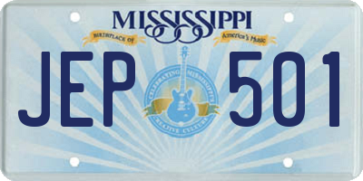 MS license plate JEP501