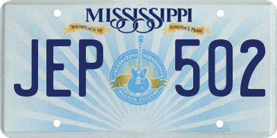 MS license plate JEP502