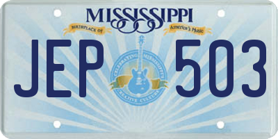 MS license plate JEP503