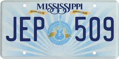 MS license plate JEP509