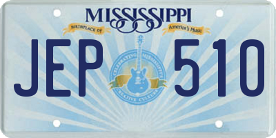 MS license plate JEP510