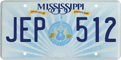 MS license plate JEP512