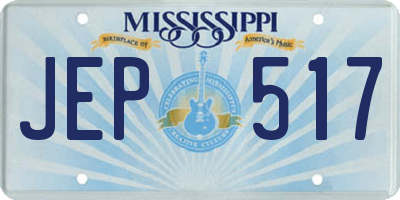 MS license plate JEP517