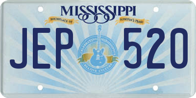 MS license plate JEP520