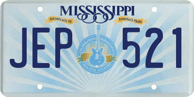 MS license plate JEP521