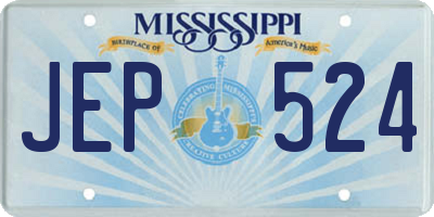 MS license plate JEP524