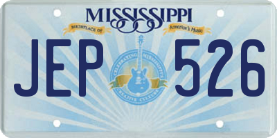MS license plate JEP526