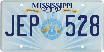 MS license plate JEP528
