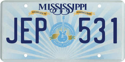 MS license plate JEP531