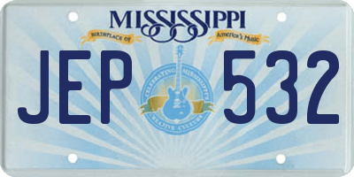 MS license plate JEP532