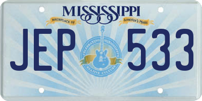 MS license plate JEP533
