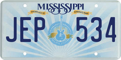 MS license plate JEP534