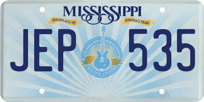 MS license plate JEP535