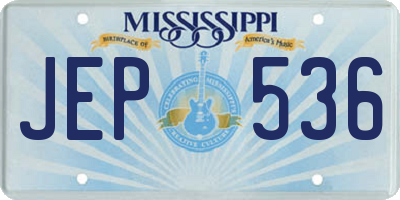 MS license plate JEP536