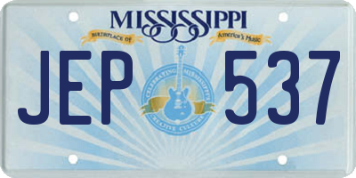 MS license plate JEP537