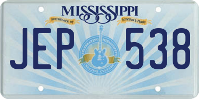 MS license plate JEP538